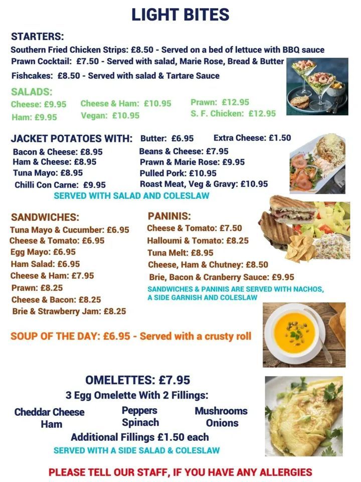 Menu for White Hart Hotel